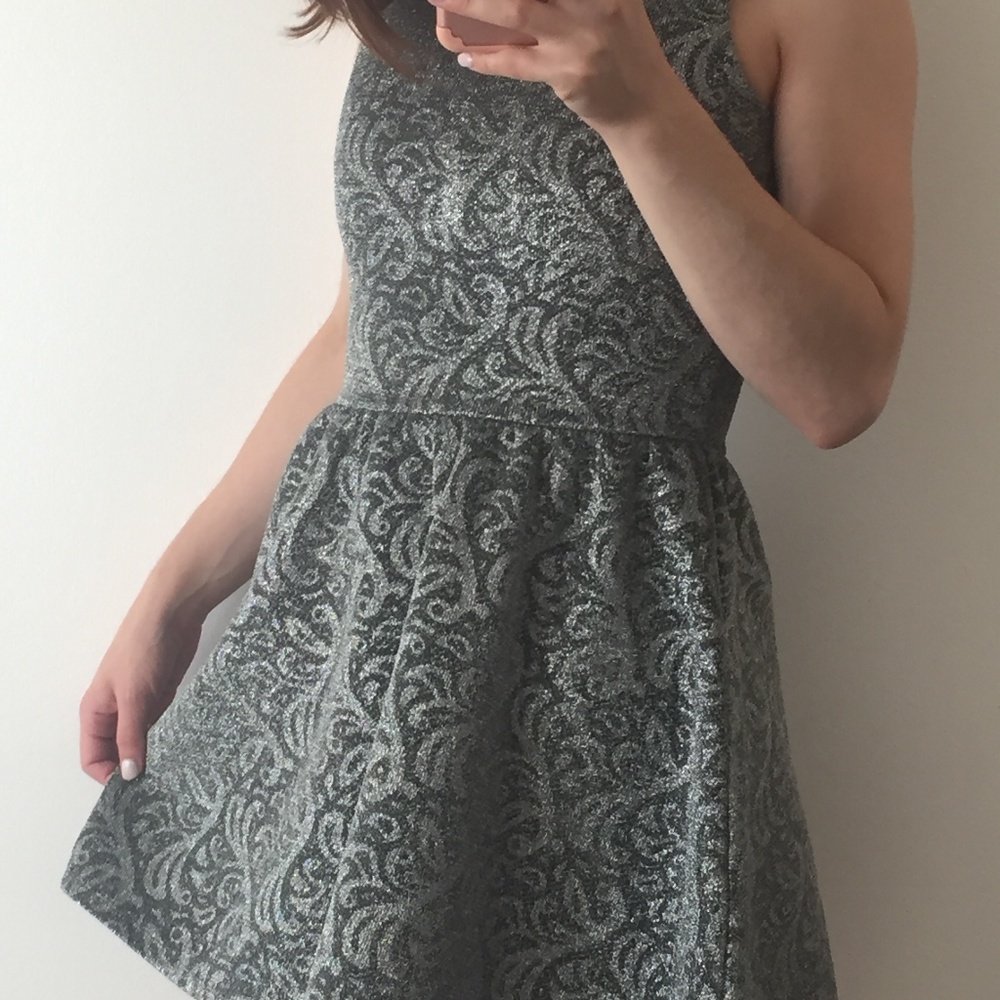 Divided Silver Metallic Mini Dress